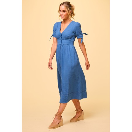 Limited Edition Olga Cheesecloth Dress | Marina Blue Just Launched