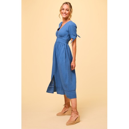 Limited Edition Olga Cheesecloth Dress | Marina Blue Just Launched