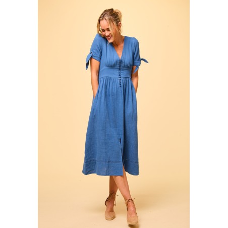 Limited Edition Olga Cheesecloth Dress | Marina Blue Just Launched