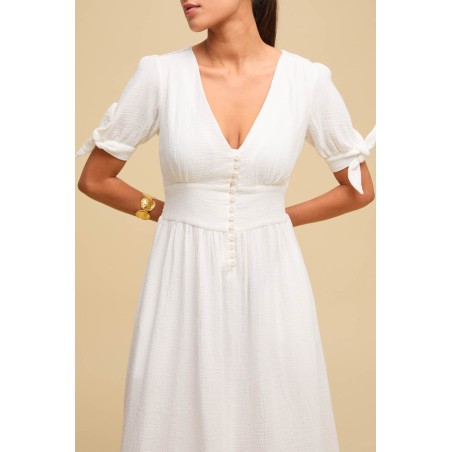 Limited Edition Olga Cheesecloth Dress | White