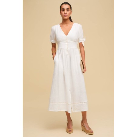 Limited Edition Olga Cheesecloth Dress | White