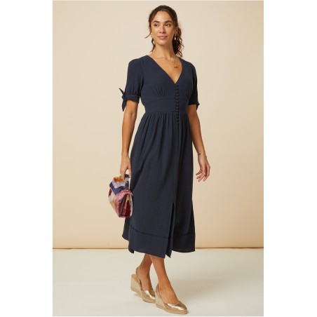 Limited Edition Olga Cheesecloth Dress | Navy Hot New Item