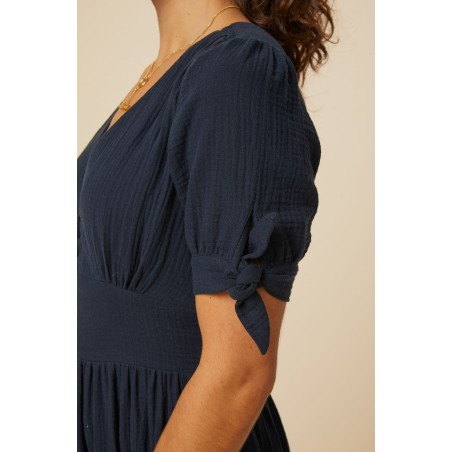 Limited Edition Olga Cheesecloth Dress | Navy Hot New Item