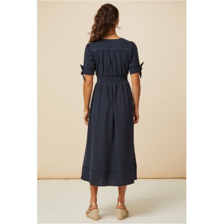 Limited Edition Olga Cheesecloth Dress | Navy Hot New Item