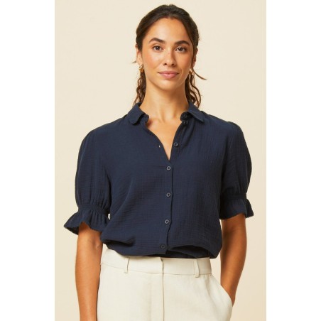 Limited Edition Olive Cheesecloth Blouse | Navy New Collection