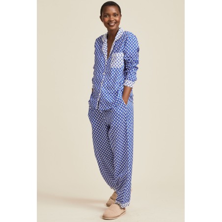 Limited Edition Pyjama Set | Leaf Blue/White On Hand Now