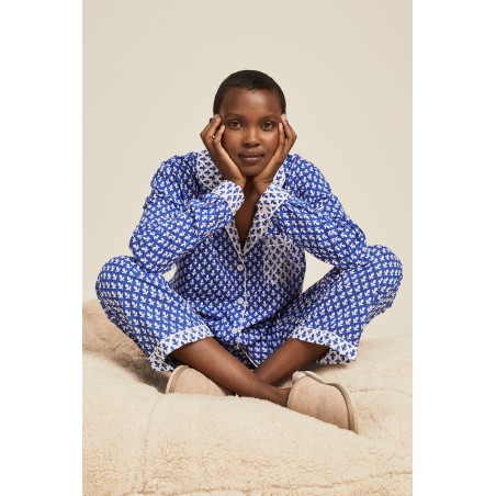 Limited Edition Pyjama Set | Leaf Blue/White On Hand Now