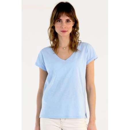 Limited Edition Organic Cotton V-Neck T-shirt | Blue