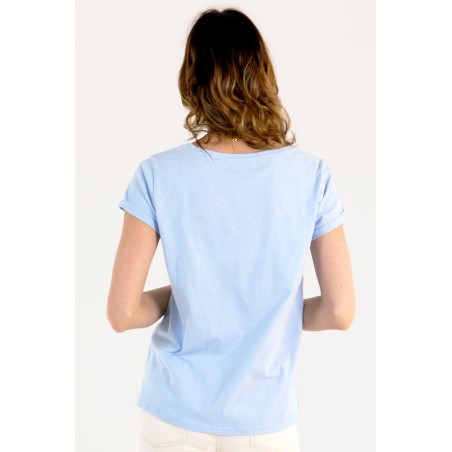 Limited Edition Organic Cotton V-Neck T-shirt | Blue