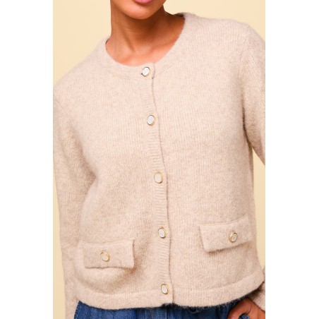 Limited Edition Pearl Cardigan | Oat Immediate Availability