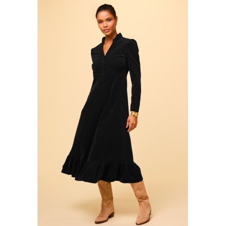 Limited Edition Percy Midi Stretch Corduroy Dress | Black In Stock