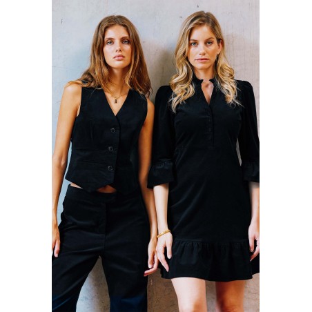 Limited Edition Percy Short Stretch Corduroy Dress | Black New Release