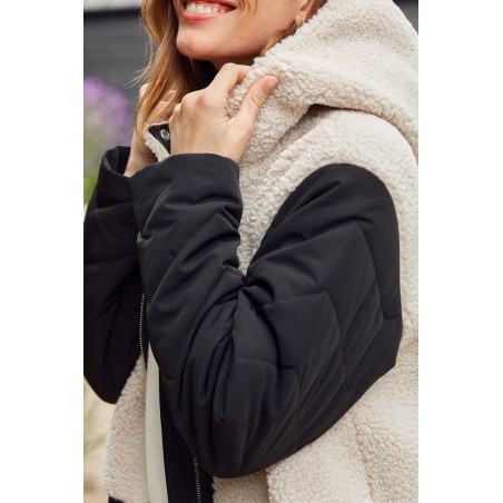 Limited Edition Petra Coat | Black/Taupe Immediate Availability