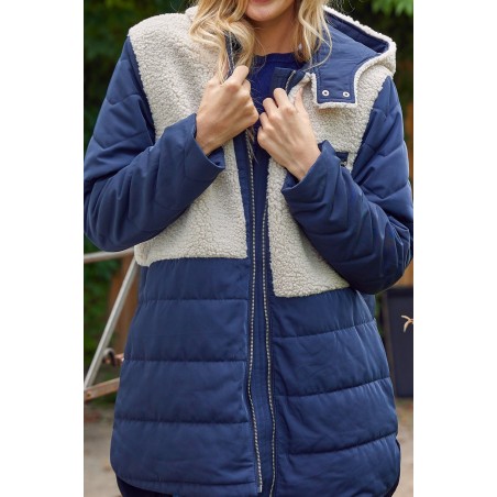 Limited Edition Petra Coat | Navy/Taupe