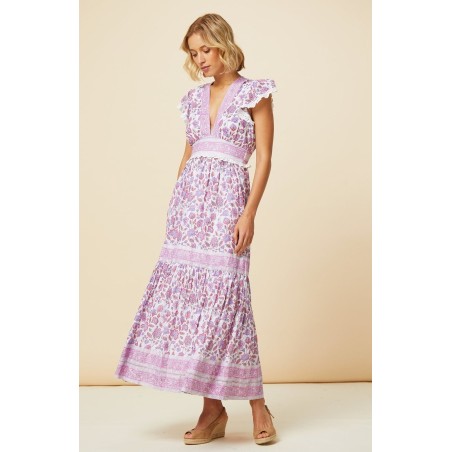 Limited Edition Pippa Block Print Dress | Pink/White In Stock