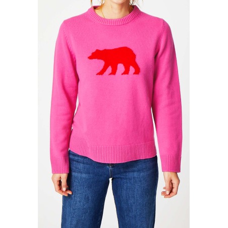 Limited Edition Merino Wool Polar Bear Jumper | Pink/Red