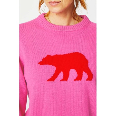 Limited Edition Merino Wool Polar Bear Jumper | Pink/Red