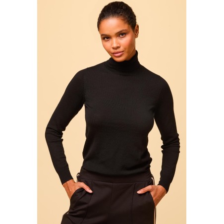 Limited Edition Merino Wool Polo Neck Base Layer | Black/Taupe New Stock