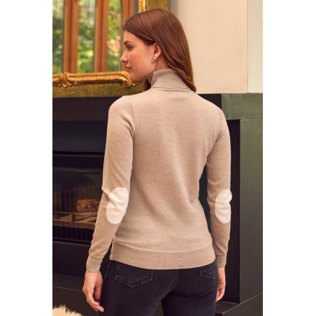 Limited Edition Merino Wool Polo Neck Base Layer | Taupe/Cream Just In