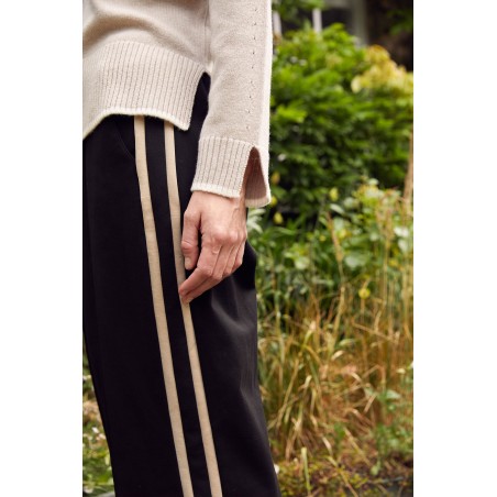 Limited Edition Ponte Trousers | Black/Taupe In Stock