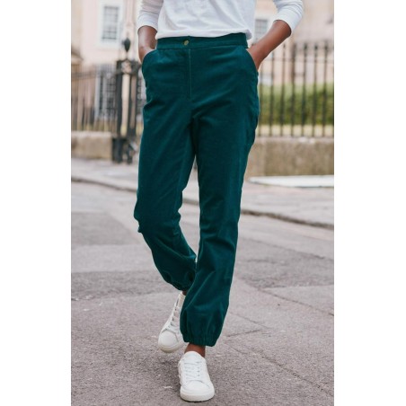 Limited Edition Stretch Corduroy Cuffed Jogger | Teal In Stock