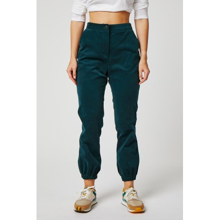 Limited Edition Stretch Corduroy Cuffed Jogger | Teal In Stock