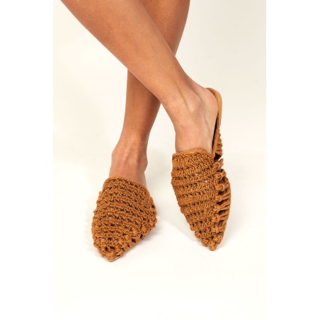 Limited Edition Raffia Mules | Camel In Stock