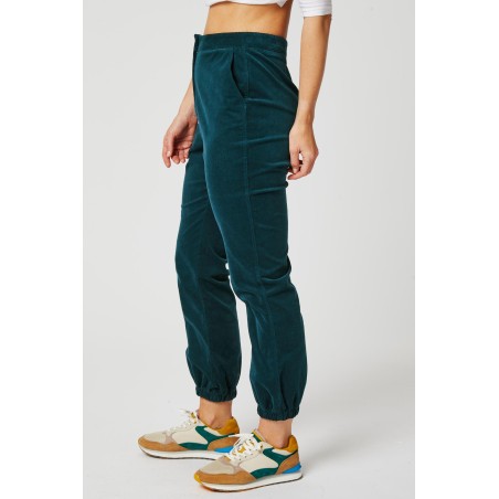 Limited Edition Stretch Corduroy Cuffed Jogger | Teal In Stock