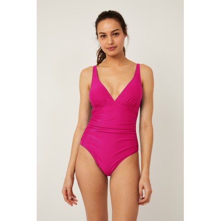 Limited Edition Recycled V-Neck Ruched Swimsuit | Pink New Release