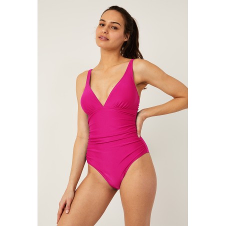 Limited Edition Recycled V-Neck Ruched Swimsuit | Pink New Release