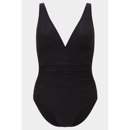 Limited Edition Recycled V-Neck Ruched Swimsuit | Black