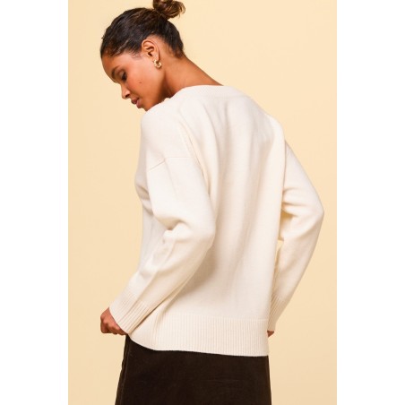 Limited Edition Merino Wool Relaxed V Neck Jumper | Cream Hot New Item