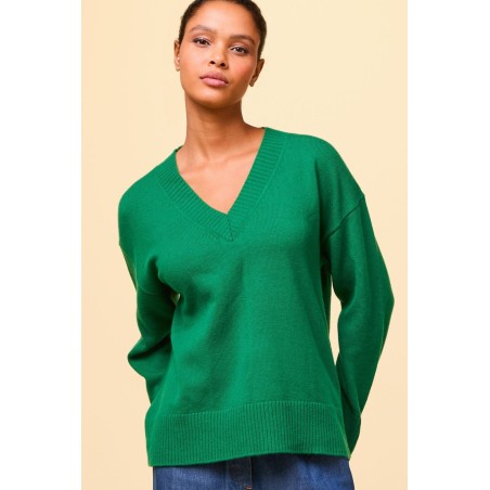 Limited Edition Merino Wool Relaxed V Neck Jumper | Fern New Collection