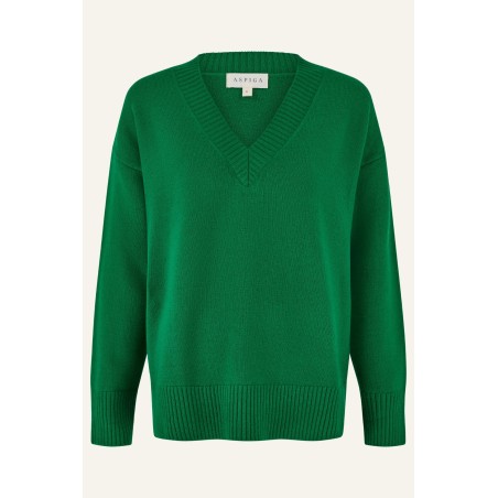 Limited Edition Merino Wool Relaxed V Neck Jumper | Fern New Collection