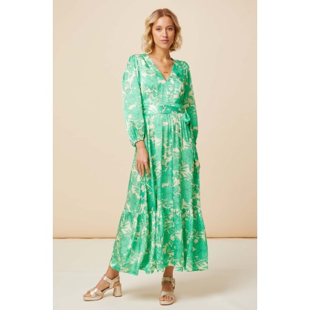 Limited Edition Annie Maxi Dress | Lined Floral Cream/Green