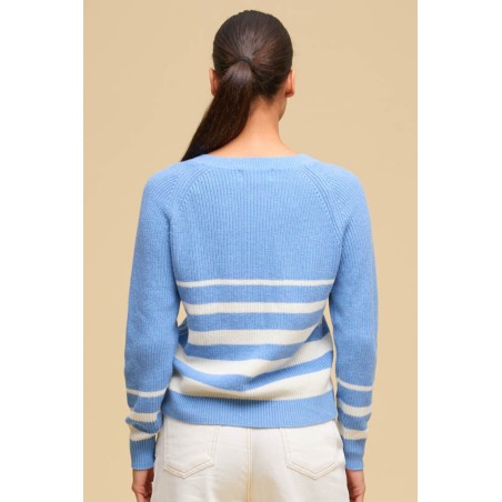 Limited Edition Rhia Jumper | Stripe Cornflower/Ivory Ready for Shipment