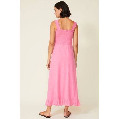 Limited Edition Rhianna Embroidered Midi Dress | Pink/Pink Latest Edition