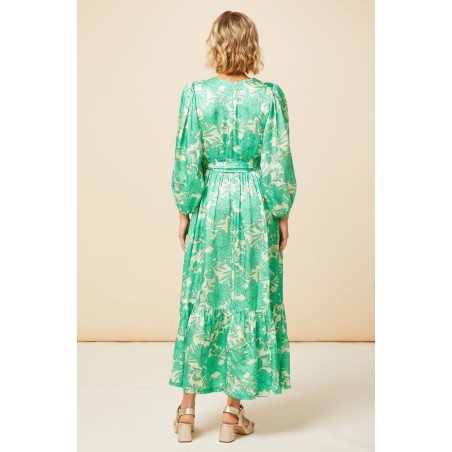 Limited Edition Annie Maxi Dress | Lined Floral Cream/Green