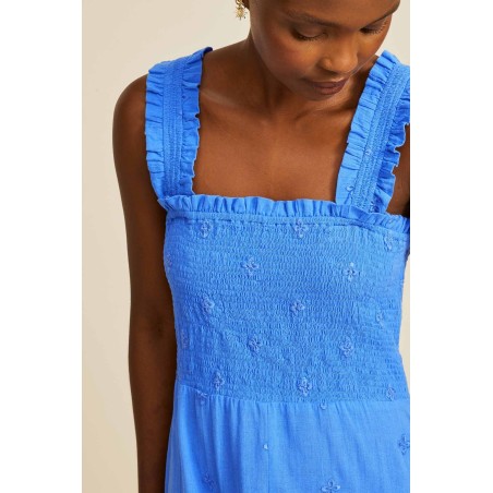 Limited Edition Rhianna Embroidered Midi Dress | Marina Blue Immediate Availability