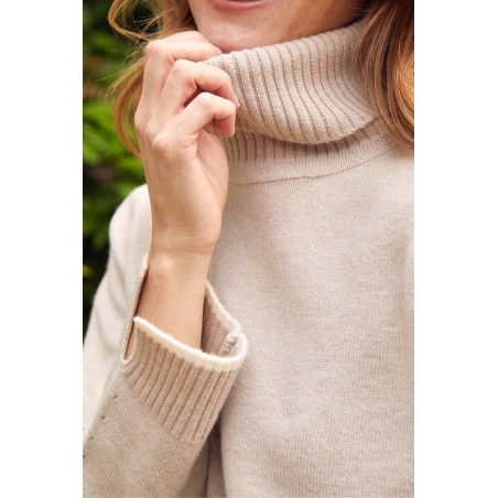 Limited Edition Merino Wool Roll Neck Jumper | Oat/Cream Hot New Item