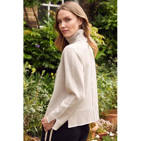 Limited Edition Merino Wool Roll Neck Jumper | Oat/Cream Hot New Item