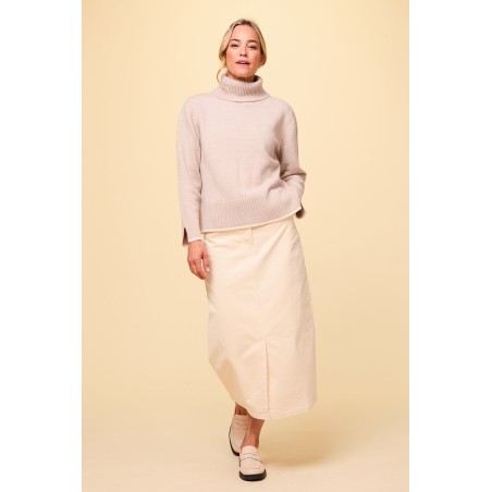 Limited Edition Merino Wool Roll Neck Jumper | Oat/Cream Hot New Item