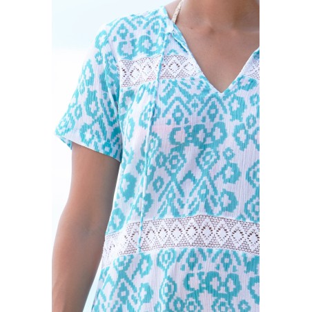 Limited Edition Roxy Kaftan | Aztec White/Sea Green