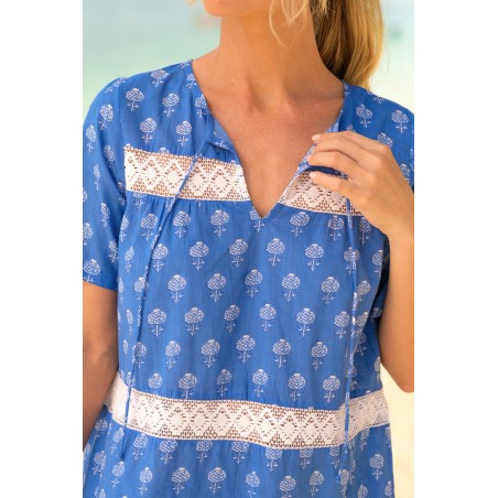 Limited Edition Roxy Kaftan | Pineapple Blue/White Latest Edition