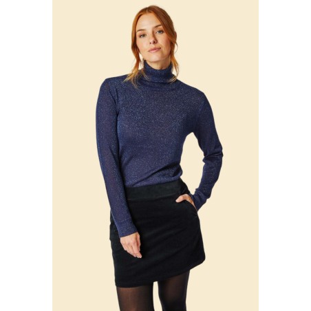 Limited Edition Sapphire Cotton Stretch Velvet Mini Skirt | Black New Release