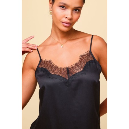 Limited Edition Satin Lace Cami | Black On Hand Now