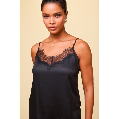 Limited Edition Satin Lace Cami | Black On Hand Now