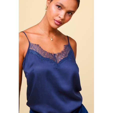 Limited Edition Satin Lace Cami | Navy Limited Stock