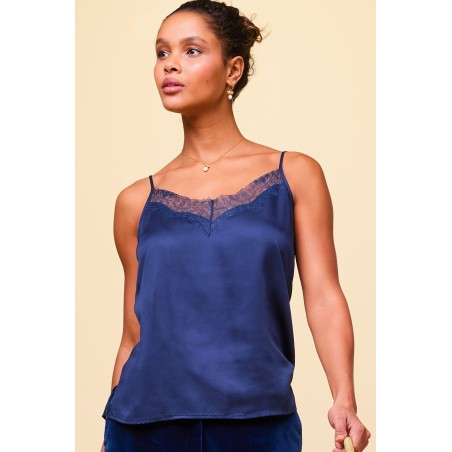 Limited Edition Satin Lace Cami | Navy Limited Stock