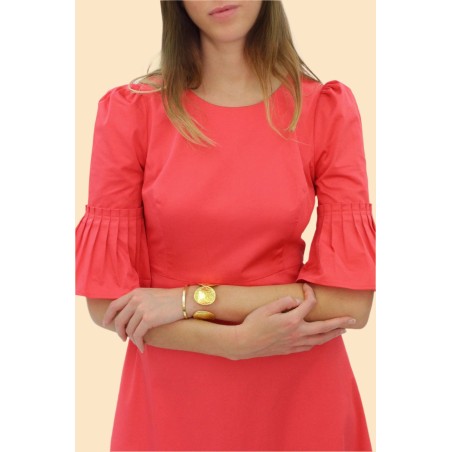 Limited Edition Scarlett Cotton Sateen Dress | Coral